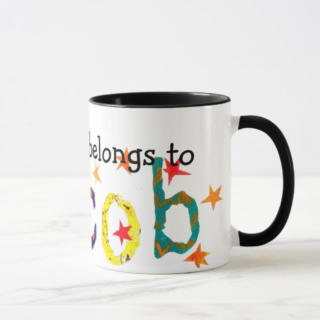 'Diese Tasse gehört Jacob' White Ringer Tasse (Rechts)
