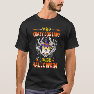 Diese verrückte Hundedame Corgi liebt Halloween T-Shirt