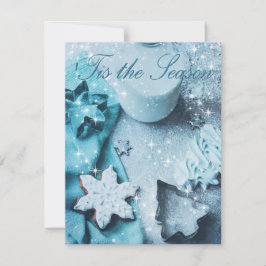 Diese Weihnachtskarte ist der blaue Glitzer der Sa