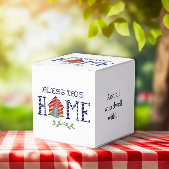 Diese Zuhause-Bevorzugungsbox segnen Geschenkschachtel (Send your guests home with a little extra love in our "Bless This Home" favor box.)