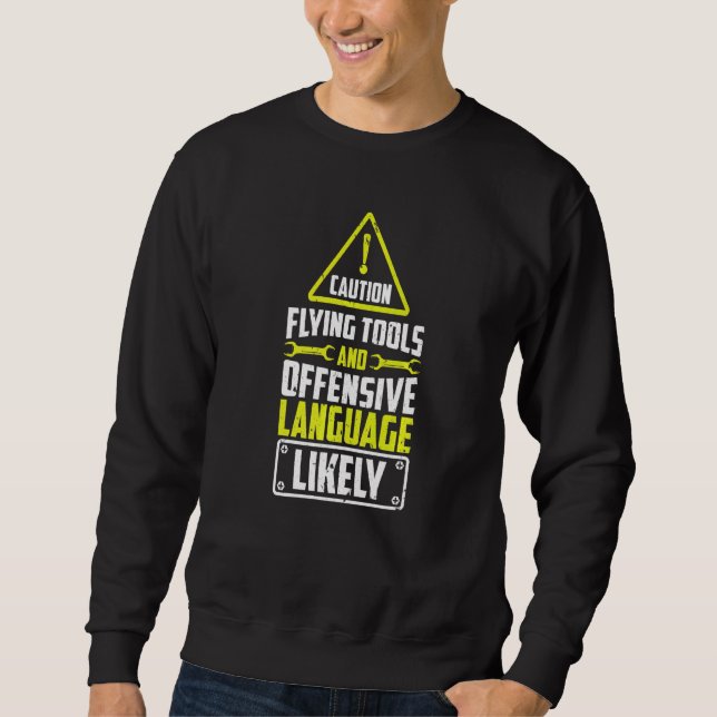 Diesel-Flugzeuge Vorsicht fliegen Werkzeuge und Sp Sweatshirt (Vorderseite)