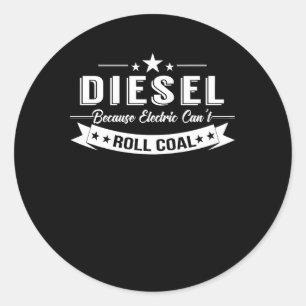 Diesel-LKWs weil elektrische schräge Rollenkohle Runder Aufkleber