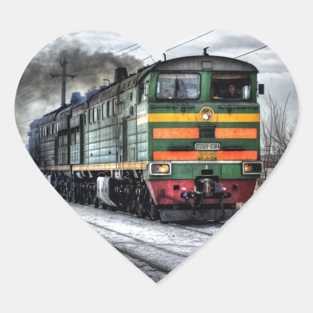 Diesel-Lokomotive-Geschenke für Triebfahrzeugführe Herz-Aufkleber (Vorderseite)