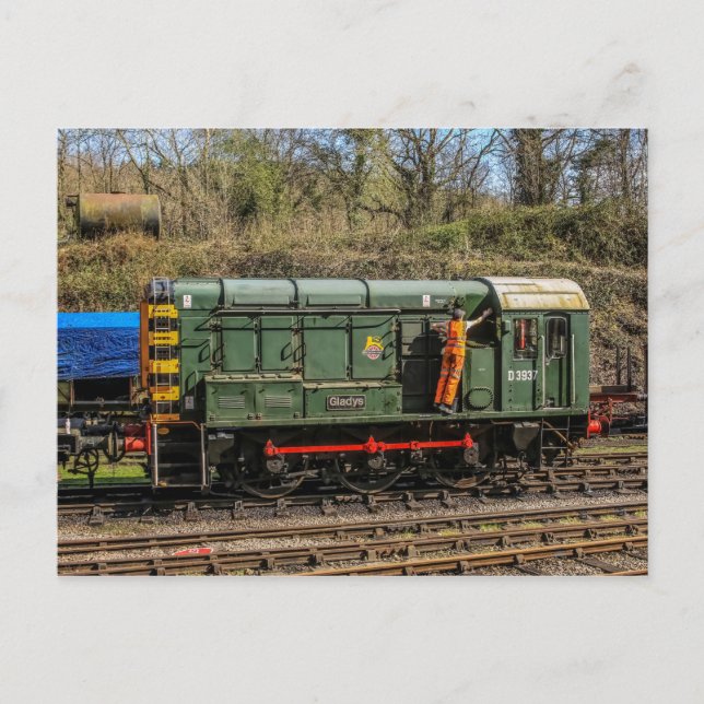 Diesel-Lokomotive-Postkarte Postkarte (Vorderseite)