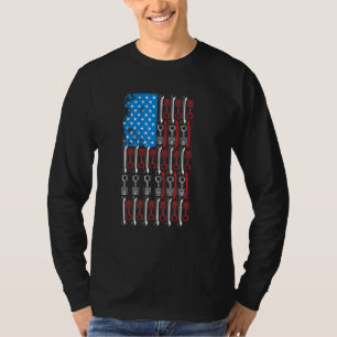 Diesel Mechanic Car Fixierung American Flag Auto R T-Shirt