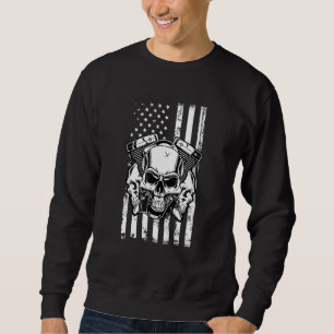 Diesel Mechanic Car Fixierung amerikanischer Fahne Sweatshirt