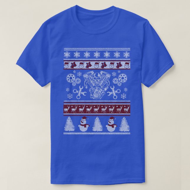 Diesel Mechanic Ugly Christmas Sweatshirt T-Shirt (Design vorne)