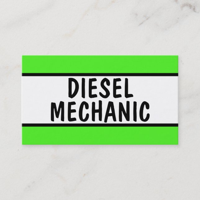 Diesel Mechanik Neon Green Visitenkarte (Vorderseite)