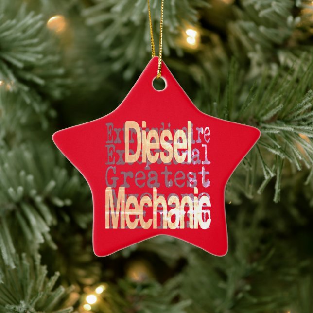Diesel-Mechaniker Keramik Ornament (Baum)