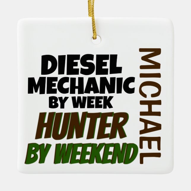 Diesel Mechanische Lieben Jagd CUSTOM Keramikornament (Vorderseite)