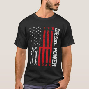 Diesel Mechanische Umdrehung Gear American Flag Dr T-Shirt