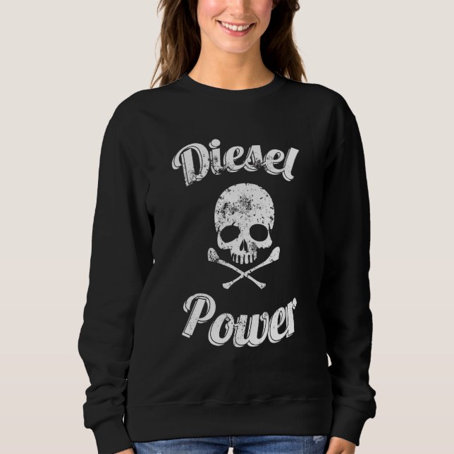 Diesel Power Skull Diesel Power Roll Coal Turbo Sweatshirt (Vorderseite)