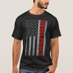 Diesel Power USA-Flagge LKW-Turbo Brüder Mechanik T-Shirt