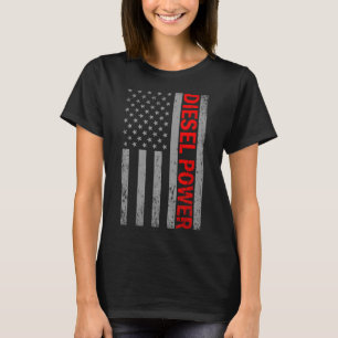 Diesel Power USA-Flagge LKW-Turbo Brüder Mechanik T-Shirt