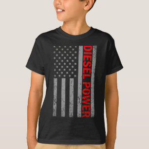 Diesel Power USA-Flagge LKW-Turbo Brüder Mechanik T-Shirt