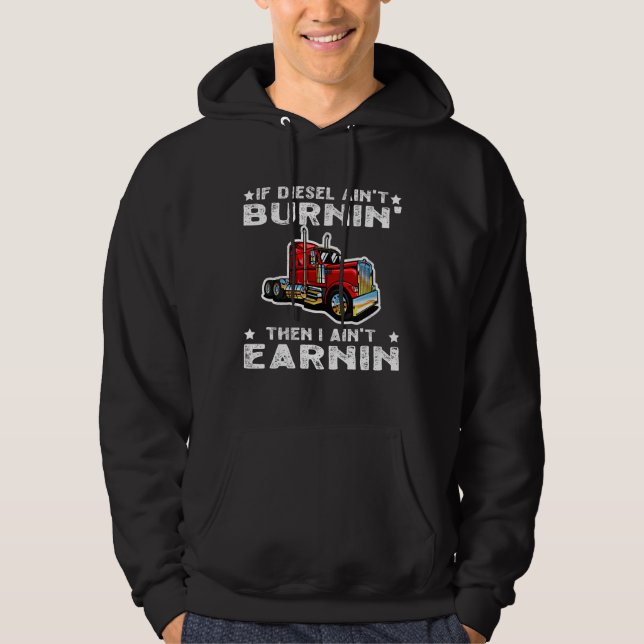 Diesel Trucker Big Rig Sattelanhänger Hoodie (Vorderseite)