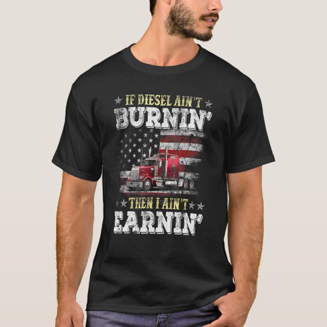 Diesel Trucker Big Rig Sattelanhänger T-Shirt (Vorderseite)