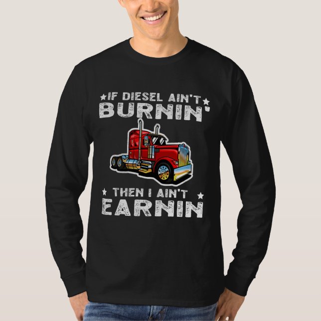 Diesel Trucker Big Rig Sattelanhänger T-Shirt (Vorderseite)