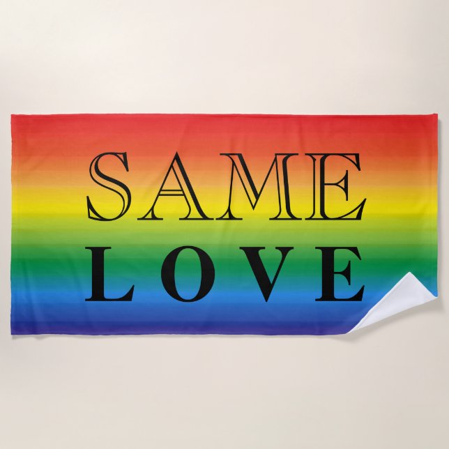 Dieselbe Liebe Ombre Rainbow Pride Summer Party Cu Strandtuch (Vorderseite)