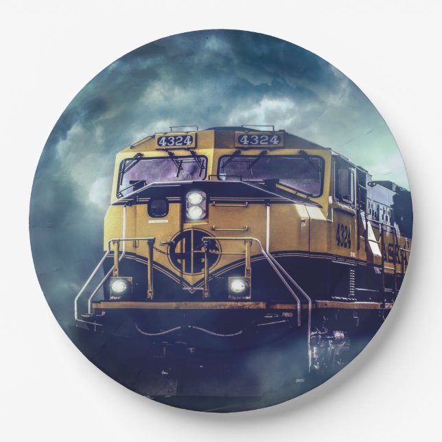 Diesellokomotive Pappteller (Vorderseite)