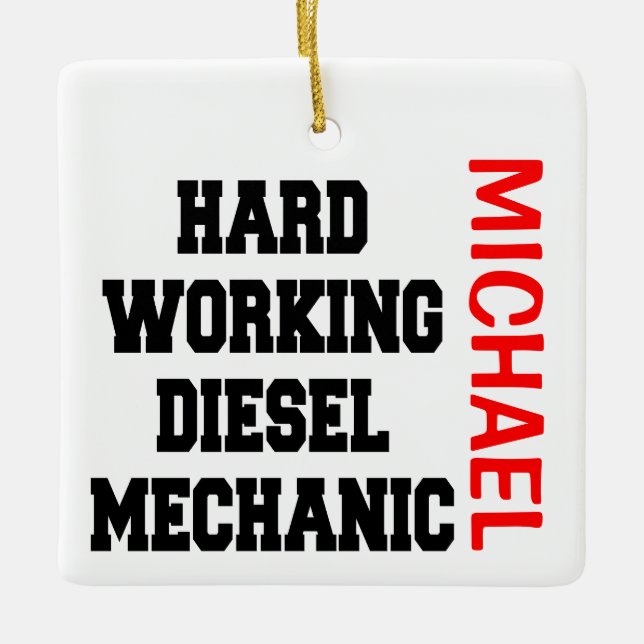 Dieselmechanik für harte Arbeit Keramikornament (Vorderseite)