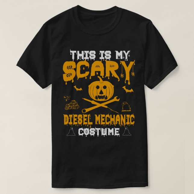 Dieselmechaniker-Kostüm Halloween 2019 T-Shirt (Design vorne)