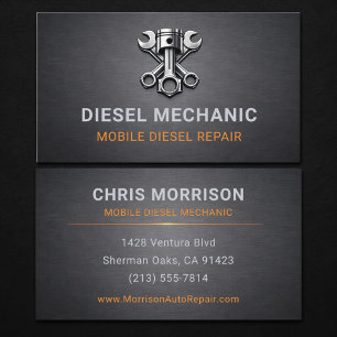 Dieselmechaniker Metallisch Visitenkarte