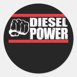 DieselPower-Turbo-LKW-Mechaniker Runder Aufkleber