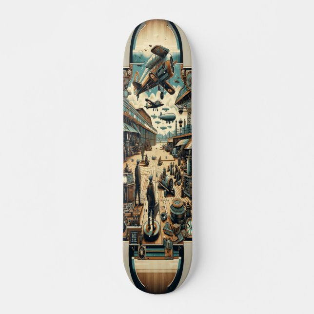 ‚Dieselpunk Airfield Deck‘ Skateboard (Vorne)