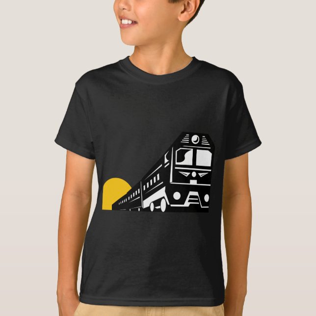 Dieselzug-Front Retro T-Shirt (Vorderseite)