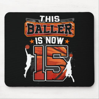 Dieser Baller ist 15 Basball Kinder Jungen 15. Geb Mousepad