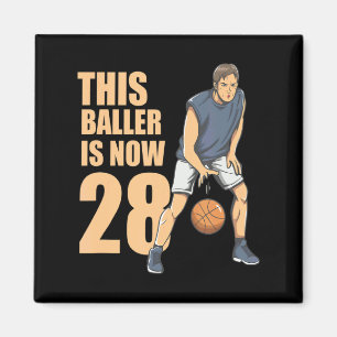 Dieser Baller ist 28 süß 28. Basketball für Jungen Magnet