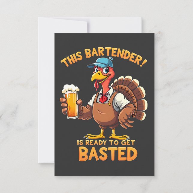Dieser Barkeeper ist bereit, sich zu blamieren Dankeskarte (Vorderseite)