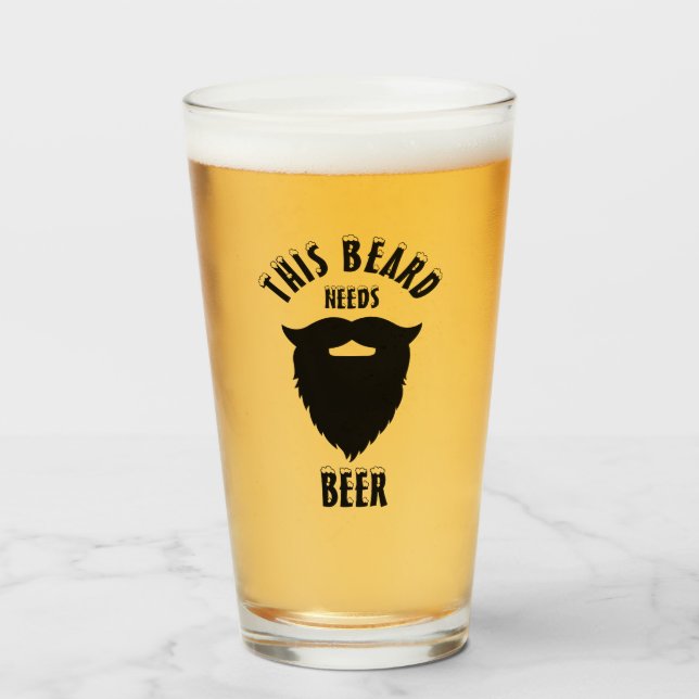 Dieser Bart braucht Bier, Glas (Vorne (Gefüllt))