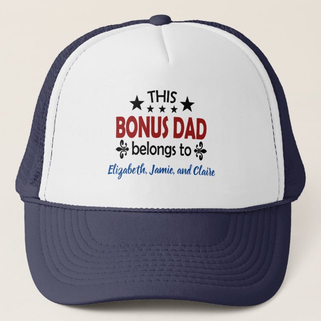 Dieser Bonus-Vater gehört zum Stepdad Vaters Day Truckerkappe (Vorderseite)