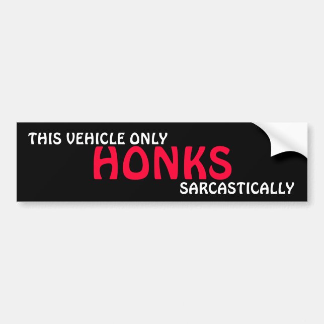 DIESER FAHRZEUGnur HONK, SARKASTISCH Autoaufkleber (Vorne)