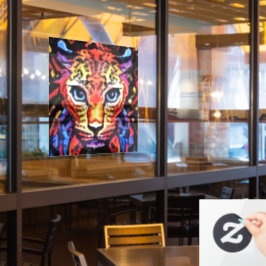 Dieser farbenfrohe Leopard-Look Fensteraufkleber