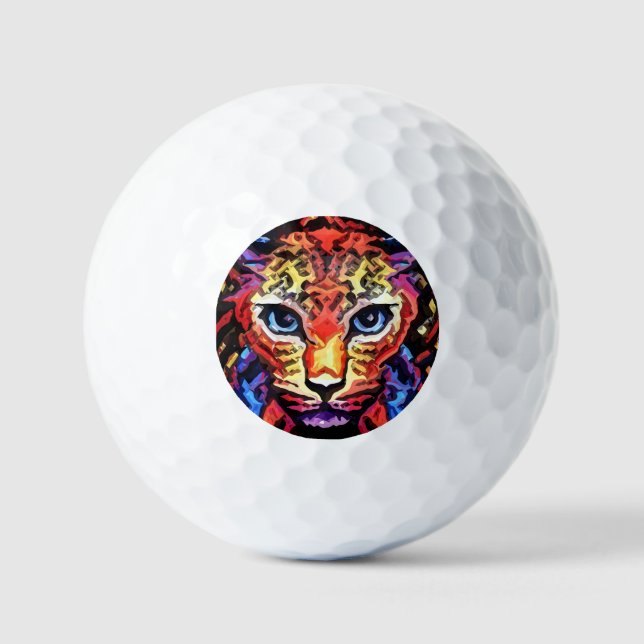Dieser farbenfrohe Leopard-Look  Golfball (Vorderseite)