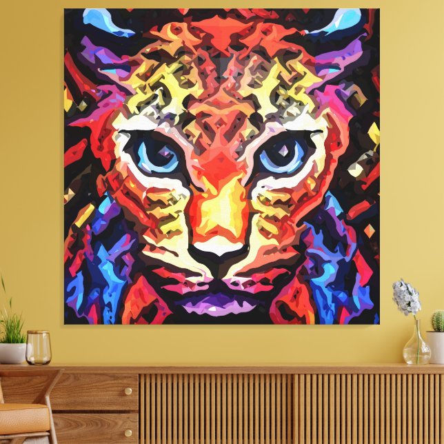Dieser farbenfrohe Leopard-Look Leinwanddruck (Insitu (Wohnzimmer))