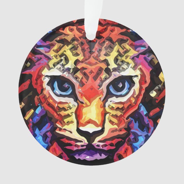 Dieser farbenfrohe Leopard-Look  Ornament (Vorderseite)