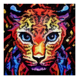Dieser farbenfrohe Leopard-Look Poster
