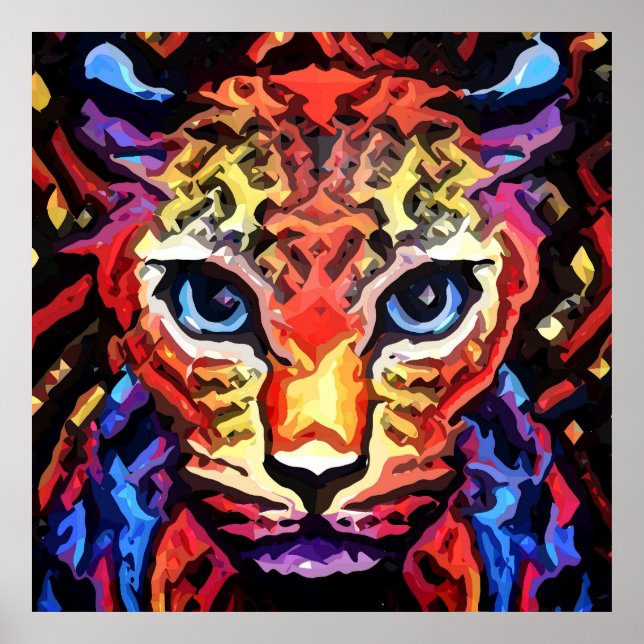 Dieser farbenfrohe Leopard-Look  Poster (Vorne)