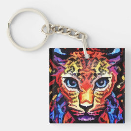 Dieser farbenfrohe Leopard-Look Schlüsselanhänger