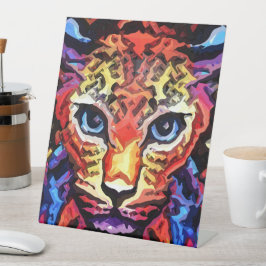 Dieser farbenfrohe Leopard-Look Sockelschild