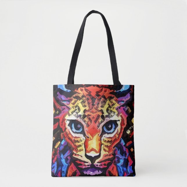 Dieser farbenfrohe Leopard-Look  Tasche (Vorderseite)