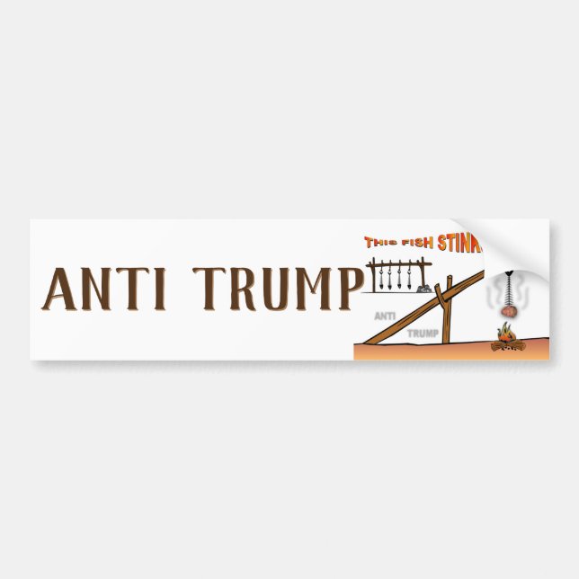 Dieser Fisch stinkt! / gegen Trump, Autoaufkleber (Vorne)