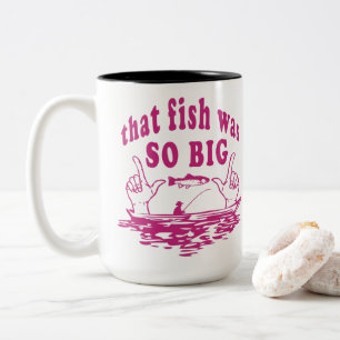 Dieser Fisch war so groß - Zitat der Fische  Zweifarbige Tasse