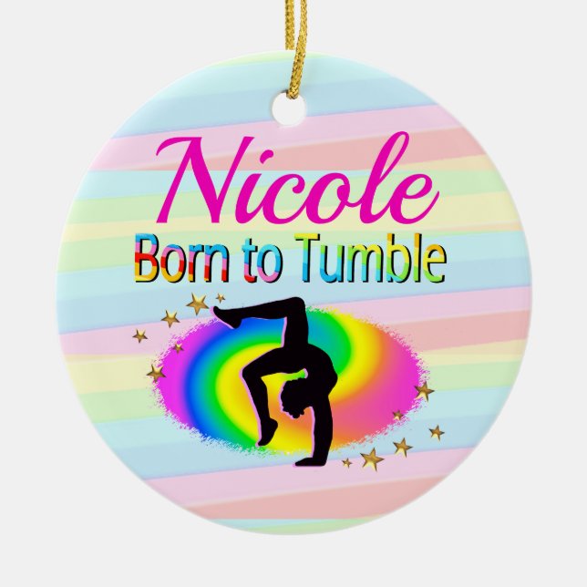 DIESER GYMNAST WAR GEBOREN ZU VERSTÄNDLICH KERAMIK ORNAMENT (Vorne)
