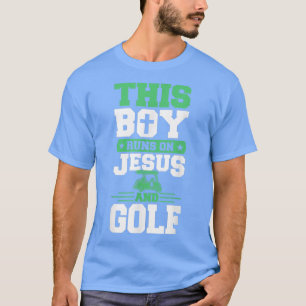Dieser Junge läuft auf Jesus und Golf Funny Cart C T-Shirt