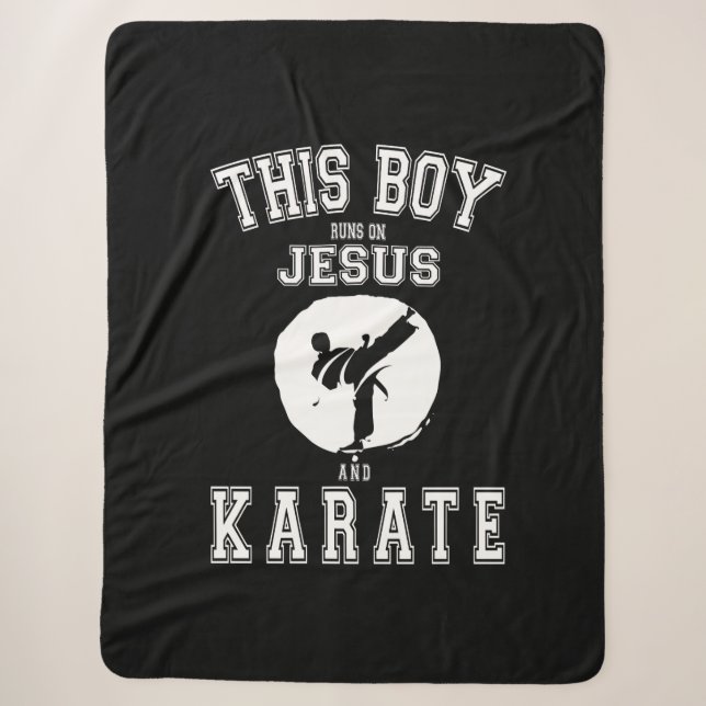 Dieser Junge läuft auf Jesus und Karate Kostümgesc Sherpadecke (Vorderseite)